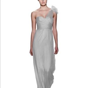 Amsale G787C Dove Gray Bridesmaid Dress